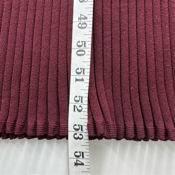 Burgundy Ribbed Knit Maxi Dress Long Sleeve Slim Fit Bodycon Elegant Evening XS - Picture 7 of 11